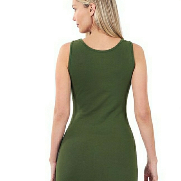 Premium Cotton Sleeveless Premium Bodycon Midi Dress - Picture 8 of 8